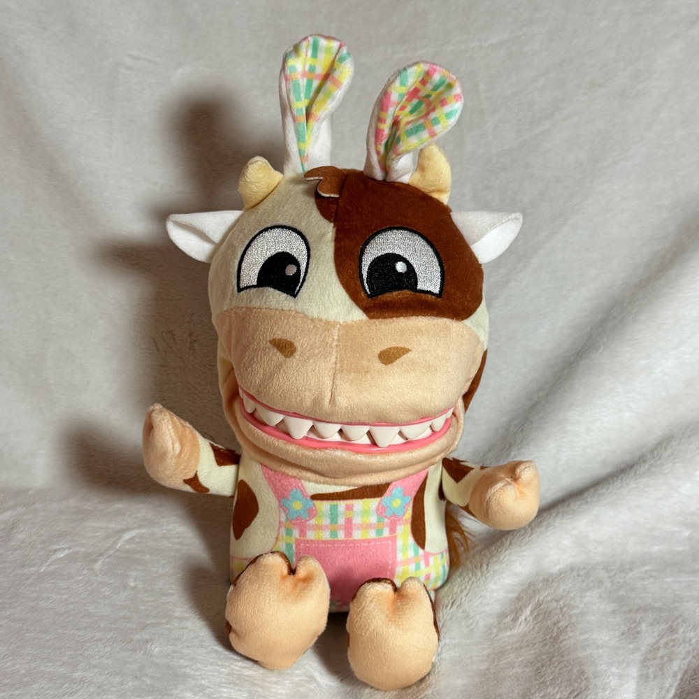 NEW Chatter Chompers Cow Plush 6.5in‎ Interactive Funny Sound Toy Kids Animal
